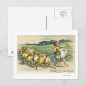 De Vreugde van Pasen woont YouChicks in een Parade Feestdagenkaart (Voorkant / Achterkant)