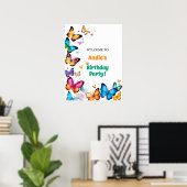 De Vreugde van Vlinders Verjaardagsfeest Welkom Poster (Thuiskantoor)