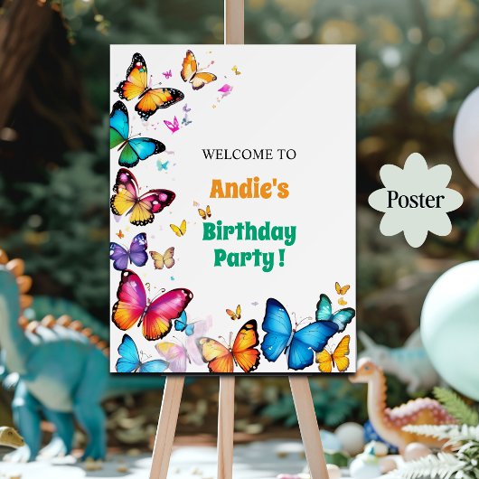 De Vreugde van Vlinders Verjaardagsfeest Welkom Poster