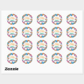 De Vreugde van Vlinders Verjaardagsfeestje Ronde Sticker (Vel)