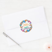 De Vreugde van Vlinders Verjaardagsfeestje Ronde Sticker (Envelop)