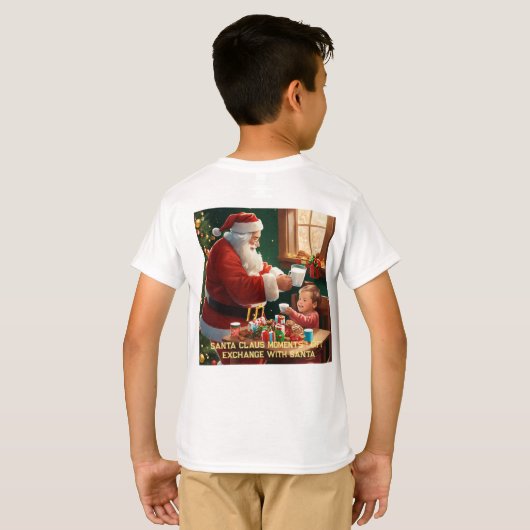 "De vreugdevolle uitwisseling: Sinterklaas en kind T-shirt (Achterkant volledig)