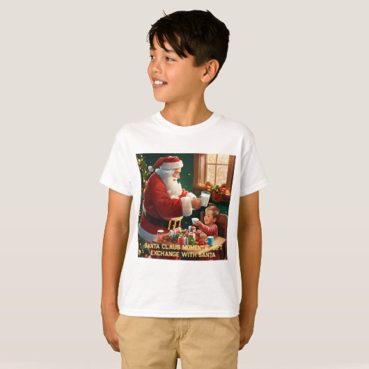 "De vreugdevolle uitwisseling: Sinterklaas en kind T-shirt (Voorkant volledig)