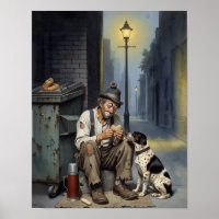 De vriend - Dakloze clown met hond