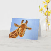 De vriendelijke Giraffe groet Kaart (Gele Bloem)