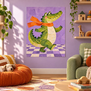 De Vriendelijke Krokodil Kunstprint Poster