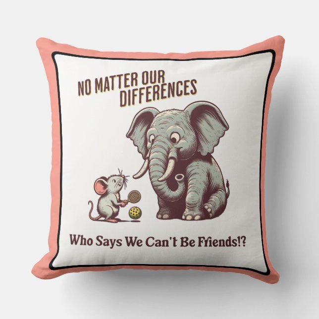 De Vriendelijke Olifant en Muis Kussen (Voorkant)