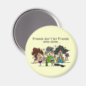 De vrienden laten alleen de geen Wijn van Vrienden Magneet (Voorkant / Achterkant)