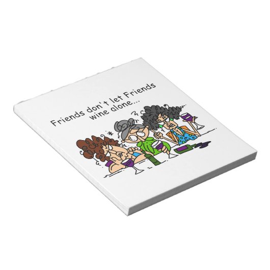 De vrienden laten alleen de geen Wijn van Vrienden Notitieblok (Schuin)