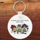De vrienden laten alleen de geen Wijn van Vrienden Sleutelhanger (Voorkant)