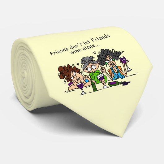 De vrienden laten alleen de geen Wijn van Vrienden Stropdas (Opgerold)