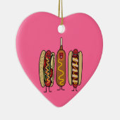 De Vrienden van de hotdog Keramisch Ornament (Rechts)