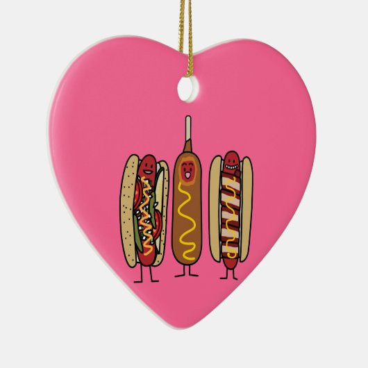 De Vrienden van de hotdog Keramisch Ornament (Rechts)