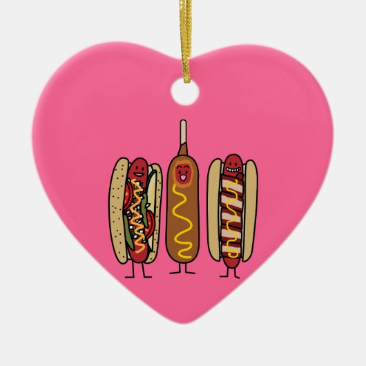 De Vrienden van de hotdog Keramisch Ornament (Voorkant)