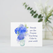 De vrienden zijn als Bloemen die het Citaat van de Briefkaart (Staand voorkant)