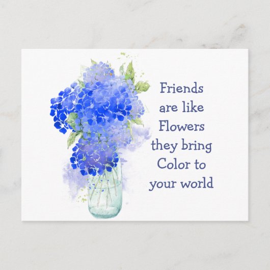 De vrienden zijn als Bloemen die het Citaat van de Briefkaart (Voorkant)
