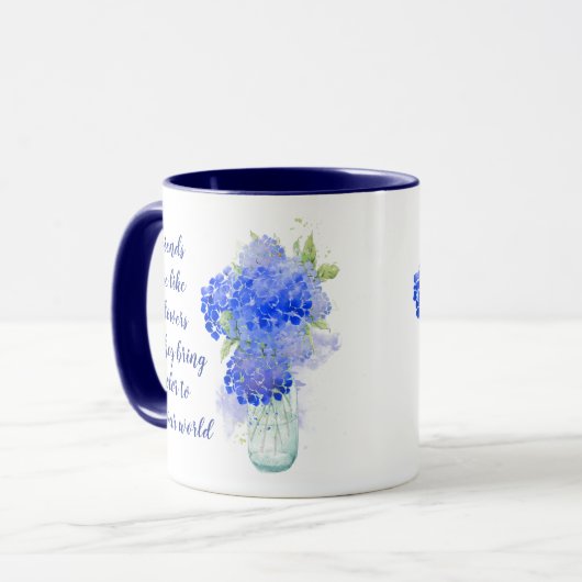 De vrienden zijn als Bloemen die het Citaat van de Mok (Voorkant links)