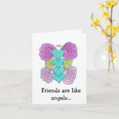 De vrienden zijn als Engelen Kaart (Gele Bloem)