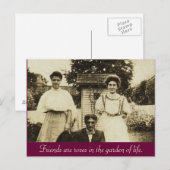 De vrienden zijn rozen in de tuin van het leven briefkaart (Voorkant / Achterkant)