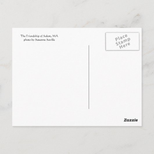 De vriendschap Salem, MA Briefkaart (Achterkant)