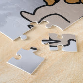 De vriendschap tussen sneeuwman, hond en kat | gra legpuzzel (Zijkant)