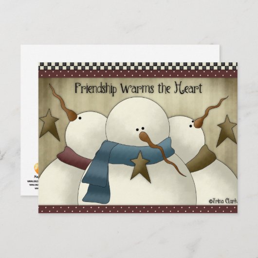 De vriendschap verwarmt de Briefkaarten van de (Voorkant / Achterkant)