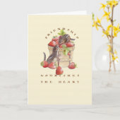 De vriendschap voedt het Hart Kaart (Gele Bloem)