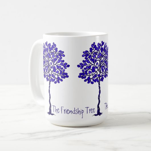 De vriendschapsstructuur - Blauwe en witte Mok (Voorkant links)