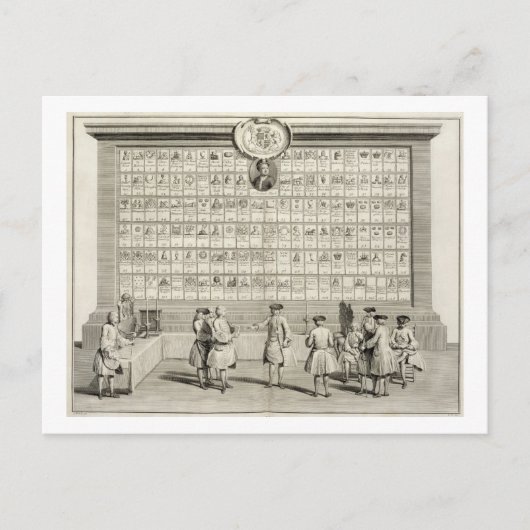 De vrije Masons, met borden voor de verschillende  Briefkaart (Voorkant)