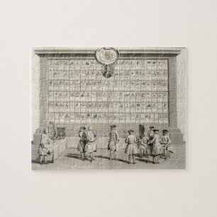 De vrije Masons, met borden voor de verschillende  Legpuzzel