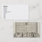 De vrije Masons, met borden voor de verschillende  Visitekaartje (Voorkant / Achterkant)