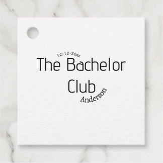de vrijgezellenclub naam jaar stijlvol trendy rond bedankjes labels