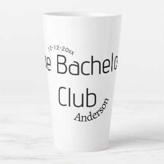 de vrijgezellenclub naam jaar stijlvol trendy rond latte mok