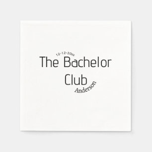 de vrijgezellenclub naam jaar stijlvol trendy rond servet