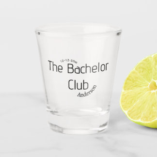de vrijgezellenclub naam jaar stijlvol trendy rond shot glas