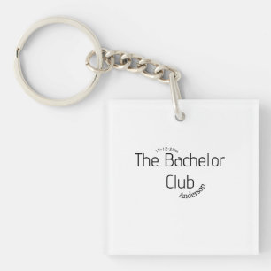 de vrijgezellenclub naam jaar stijlvol trendy rond sleutelhanger