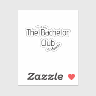 de vrijgezellenclub naam jaar stijlvol trendy rond sticker