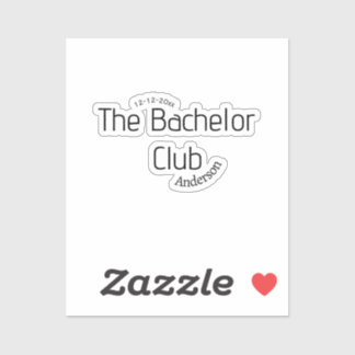 de vrijgezellenclub naam jaar stijlvol trendy rond sticker