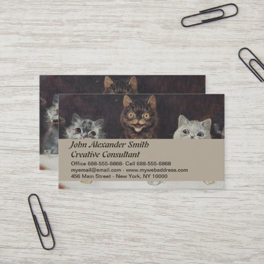 De vrijgezellenfeest van de kat visitekaartje (Voorkant / Achterkant in situ)