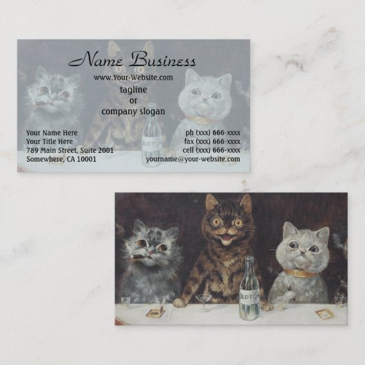 De vrijgezellenfeest van de kat visitekaartje (Voorkant / Achterkant)