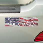De vrijheid die je houdt! Amerikaanse vlag Bumpersticker (Op auto)