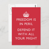 de vrijheid is in gevaar en kan met al uw kracht w briefkaart (Voorkant / Achterkant)