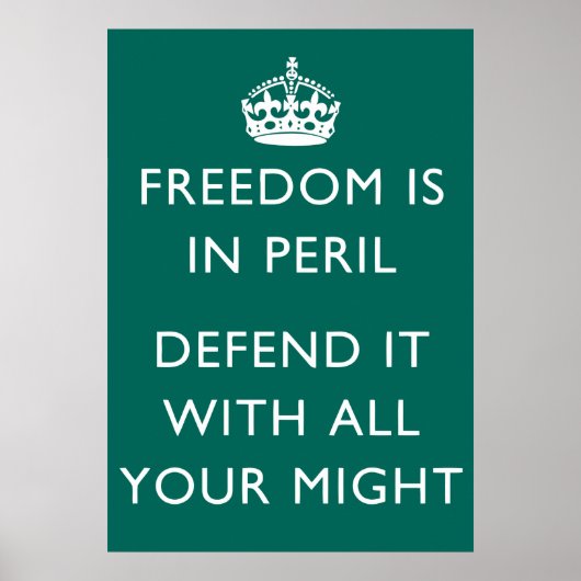 de vrijheid is in gevaar om het met al je kracht t poster (Voorkant)