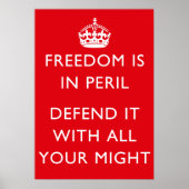 De vrijheid is in Peril WW2 Poster (Voorkant)