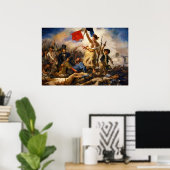 De Vrijheid Leidt het Volk door Eugène Delacroix Poster (Thuiskantoor)