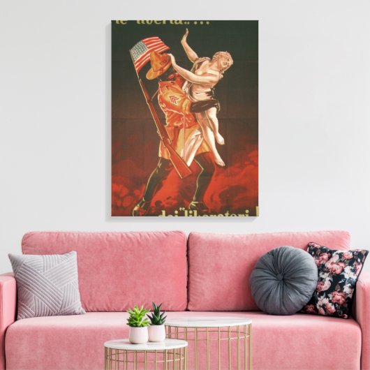 De vrijheid van de bevrijders Propaganda Poster Canvas Afdruk (Insitu (Woonkamer))