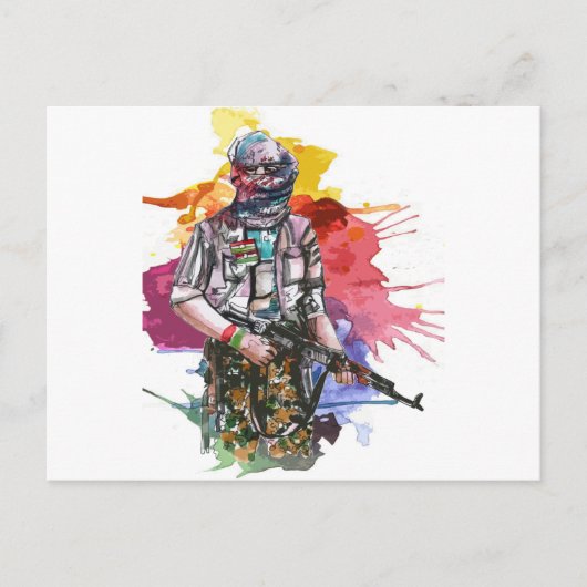 De Vrijheid Warrior.png van Peshmerga Briefkaart (Voorkant)