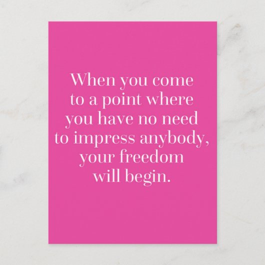 De vrijheid zal Citaat beginnen Briefkaart (Voorkant)