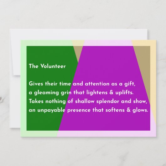De vrijwilliger bedankkaart (Voorkant)