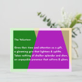 De vrijwilliger bedankkaart (Staand voorkant)